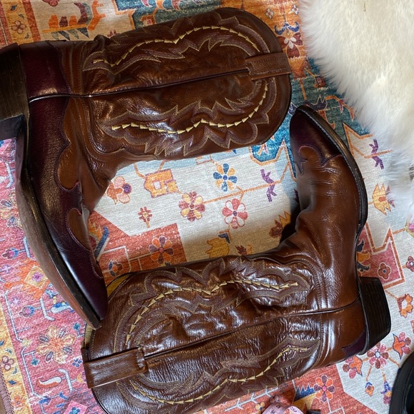 DAN POST MEN LEATHER CIWBOY BOOTS SIZE 10.5 D - Picture 5 of 10